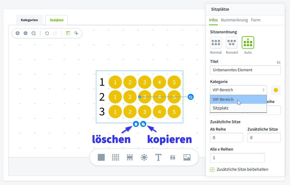 Saalplan l&ouml;schen kopieren