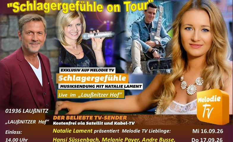 Event-Image for '"SCHLAGERGEF&Uuml;HLE" zu der MELODIE TV Sendung'