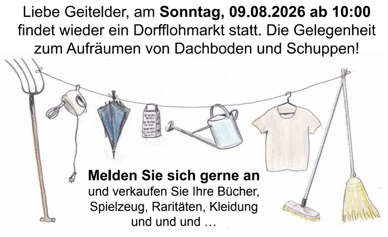 Dorfflohmarkt Geitelde Stand-Anmeldung