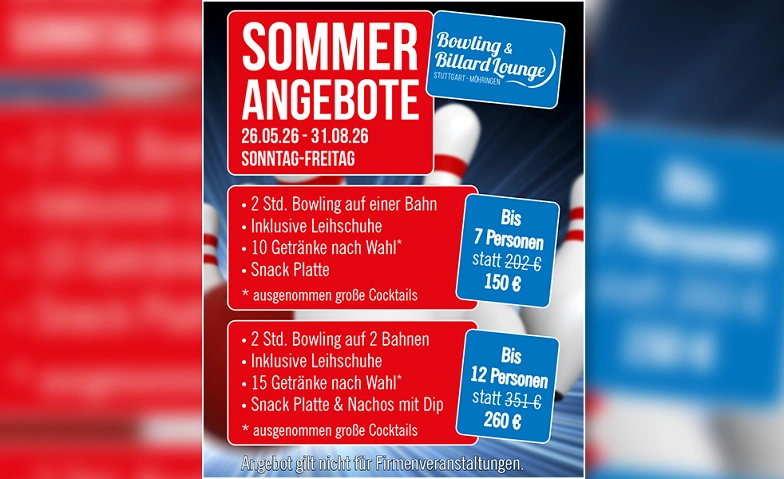 Sommerangebote Bowling Stuttgart