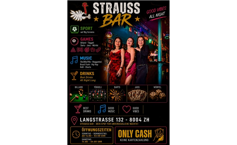 Event-Image for 'STRAUSS BAR  DEIN TREFFPUNKT AUF DER LANGSTRASSE!'
