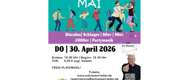 Event-Image for 'Tanz in den Mai&ndash;die Tanzparty Schlager, Discofox, 80er, 90er'