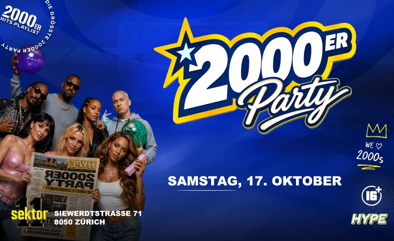 2000ER PARTY  SEKTOR11, Z&Uuml;RICH (+16 / &Uuml;16) Sektor 11, Siewerdtstrasse 71, 8050 Z&uuml;rich Tickets