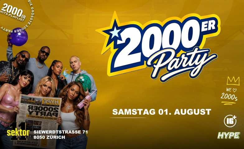 2000ER PARTY  SEKTOR11, Z&Uuml;RICH (+16 / &Uuml;16) Sektor 11, Siewerdtstrasse 71, 8050 Z&uuml;rich Tickets