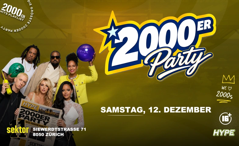 2000ER PARTY - SEKTOR11, Z&Uuml;RICH (+16 / &Uuml;16) Sektor 11, Siewerdtstrasse 71, 8050 Z&uuml;rich Tickets