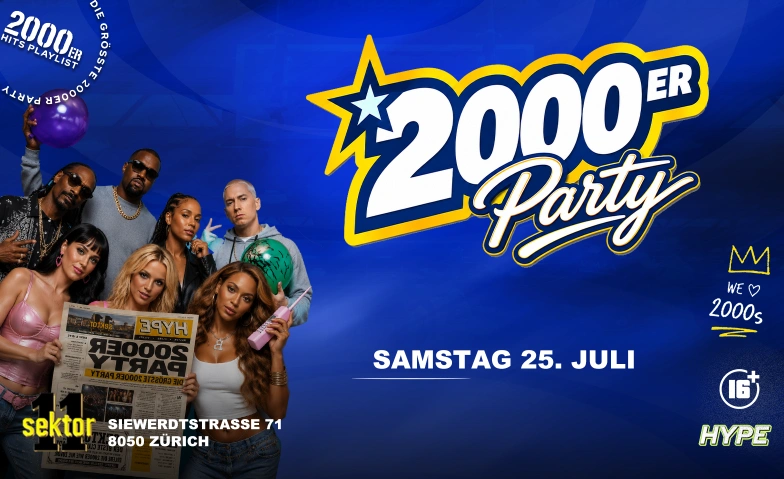 2000ER PARTY  SEKTOR11, Z&Uuml;RICH (+16 / &Uuml;16) Sektor 11, Siewerdtstrasse 71, 8050 Z&uuml;rich Tickets