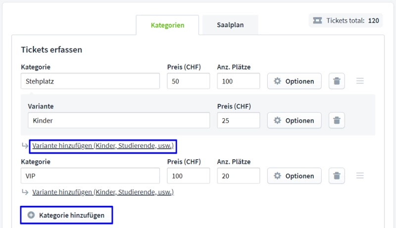 Varianten oder Erm&auml;ssigungen deu 2