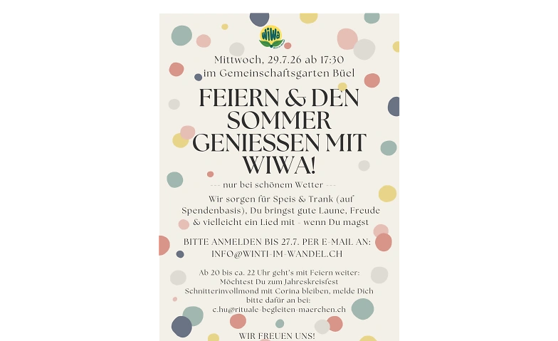 Feiere am 29.7. gemeinsam mit WiWa den Sommer!