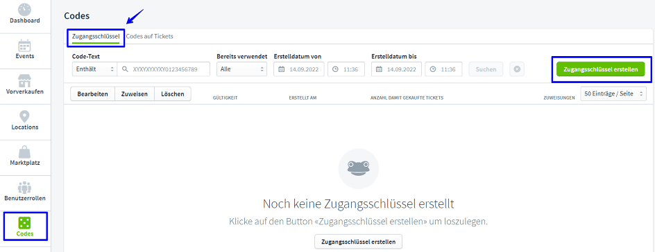Zugangsschl&uuml;ssel I