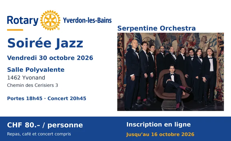 Soirée Jazz à Yvonand · Serpentine Orchestra, Musicals & Shows / Variety, Salle polyvalente