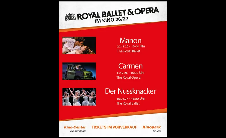 RBO 2026/27: Manon The Royal Ballett, Klassik & Opern / Oper & Operette, Kino-Center