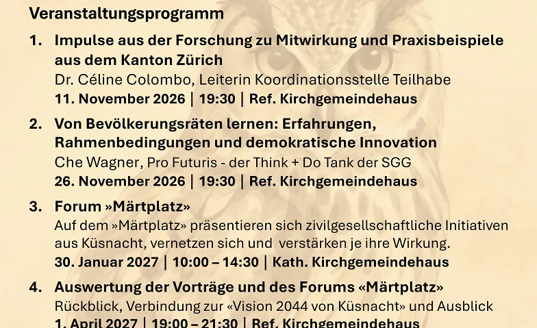 Demokratie verstehen - Mitwirkung leben, Politics & Community / Politics, Reformiertes Kirchgemeindehaus Küsnacht