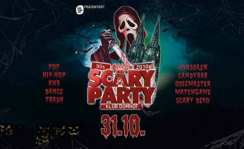 SCARY PARTY 90s 2000s 2010s Halloween Party Köln // 31.10. D, Partys / 90s, Klub Domhof