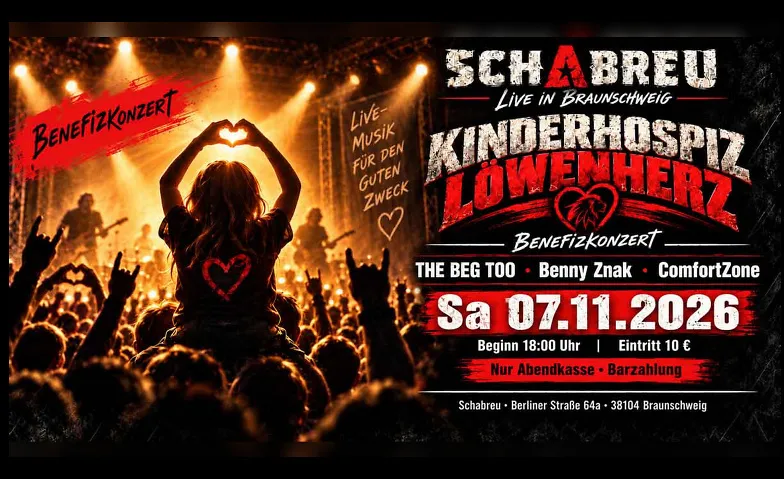 Sa 07.11.2026 - Benefizkonzert Kinderhospiz Löwenherz BS, Konzerte / Pop & Rock, Schabreu