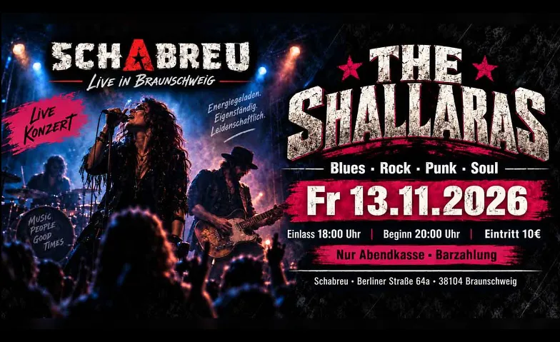 Fr 13.11.2026 - Live Konzert The Shallaras im Schabreu, Konzerte / Weitere Musikrichtungen, Schabreu