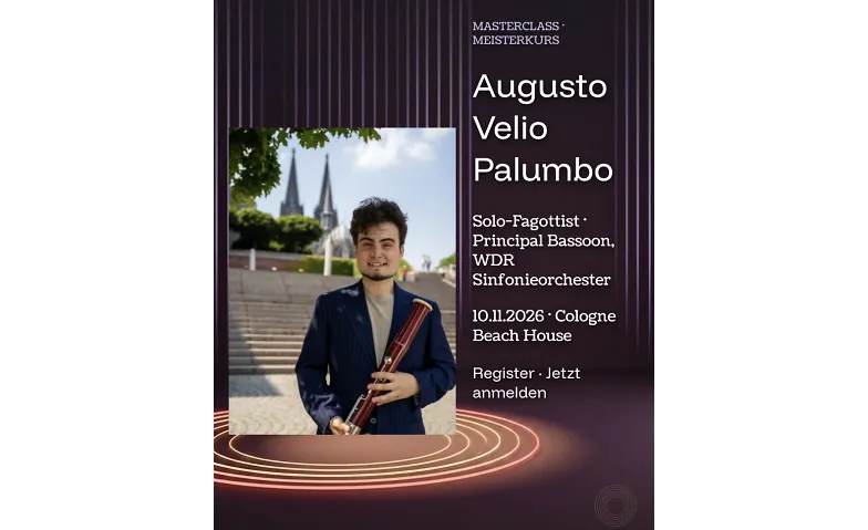 WDR-Solo-Fagottist Augusto Velio Palumbo – Masterclass, Festivals / Kunst & Kultur, Cologne Beach House