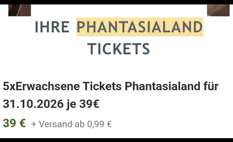 5x Eintrittskarten 31.10.26