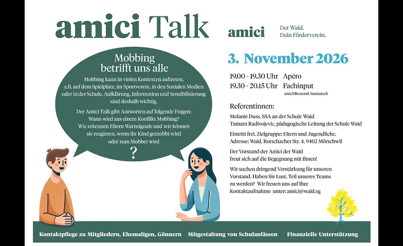 Mobbing betrifft uns alle, Visites & Conférences / Conférence, Schule Waid