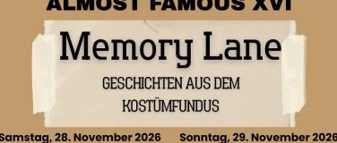 Event-Image for 'Almost Famous XVI - Memory Lane (Samstag 16:00 Uhr)'