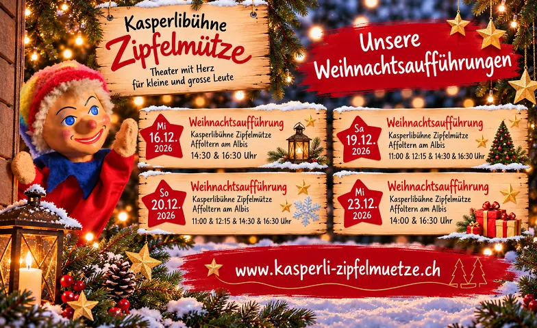 Weihnachtsaufführungen – Kasperlibühne Zipfelmütze, Evénements pour les enfants / Théâtre de marionnettes, Alte Obfelderstrasse 68