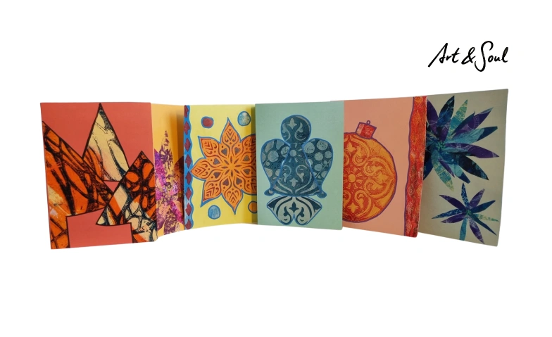 Deine Weihnachtskarten gestalten – mit Gel-Druck & Collage, Kurse & Seminare / Kunst & Kultur, Art & Soul